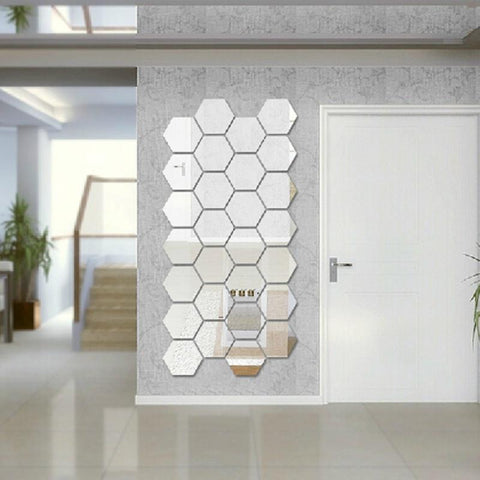 12 PCS HEXAGON MIRROR - magazingeneral